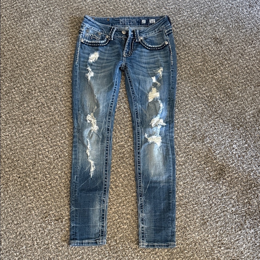 Miss Me Blue Distressed Skinny Jeans